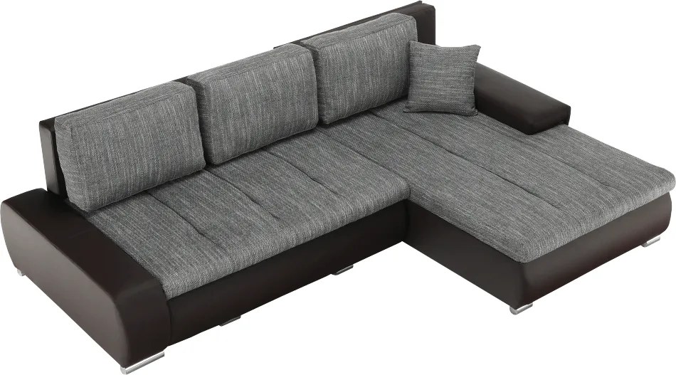 Sarokülőgarnitúra, barna/szürkésbarna melír, TRAMP