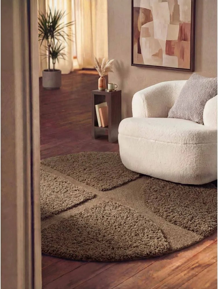 Barna kézi szövésű kerek szőnyeg ø 160 cm Lambeth Jasper – Ted Baker