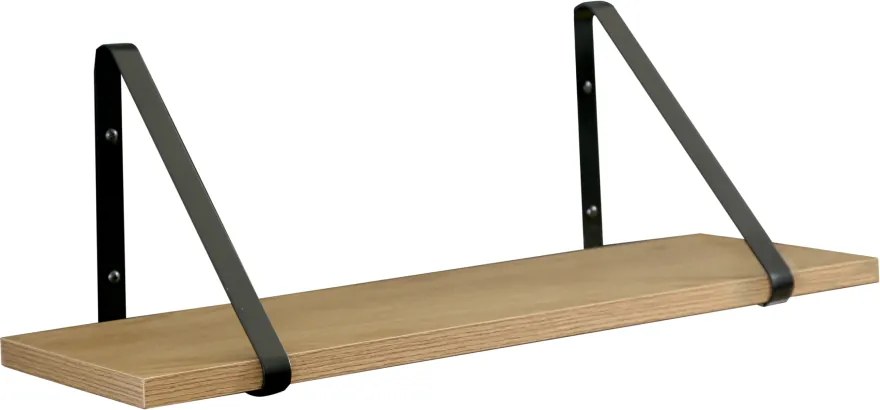 Fali polc, tölgy/fekete, SAGIRA