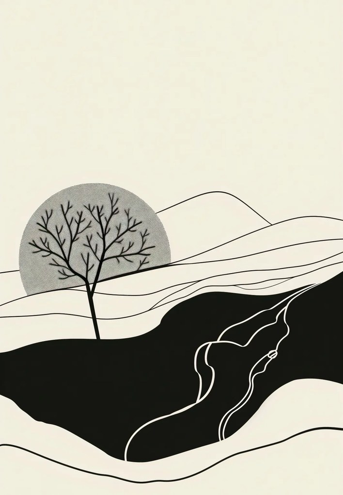 Poszter 68x98cm Hullámos Hold