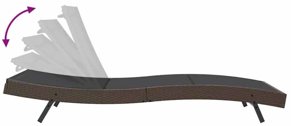 Napozó 1-személy 70 x 197 x 82 cm Poli rattan, fém