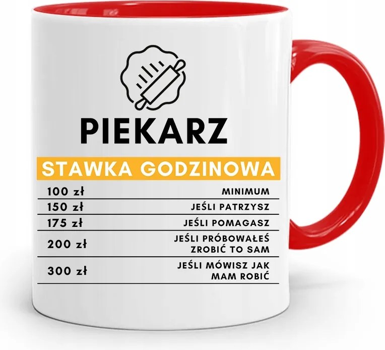 Piros Bögre Péknek Óradíj Nyomtatott Fényképpel