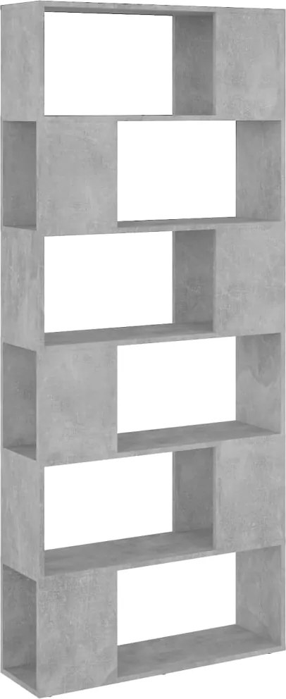 vidaXL betonszürke térelválasztó könyvszekrény 80 x 24 x 186 cm