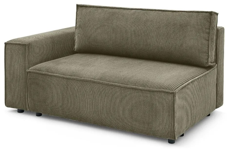 Világoszöld kordbársony kanapé modul (bal oldali) Nihad modular – Bobochic Paris