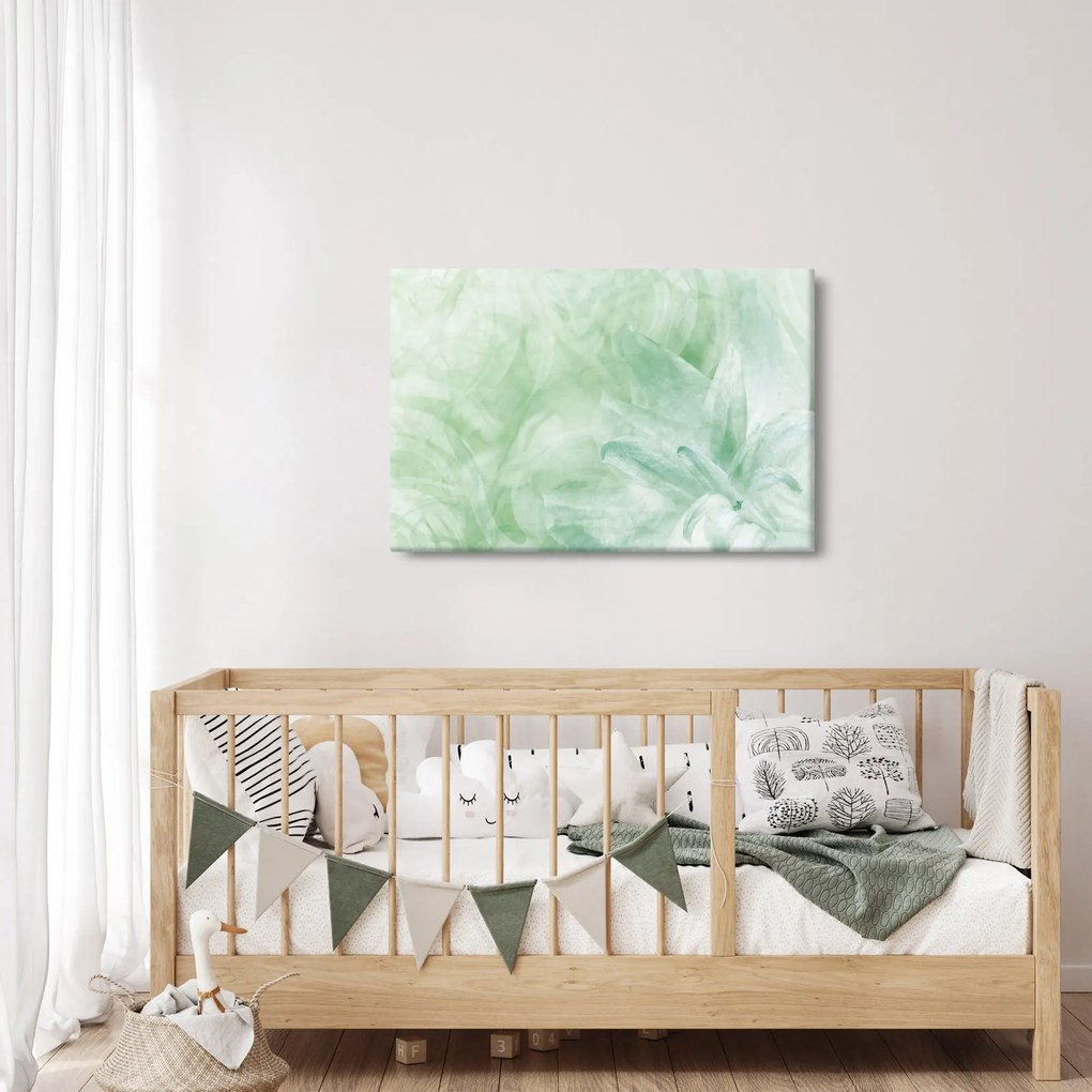 Kép - Zöld virág (90x60 cm)