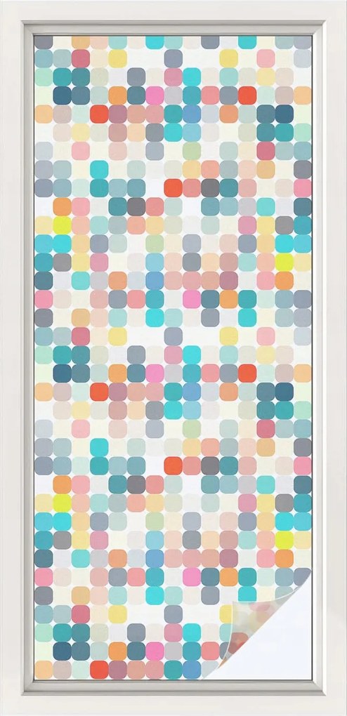 Ablakfólia öntapadós Adatvédelem Színes négyzetek 50x116