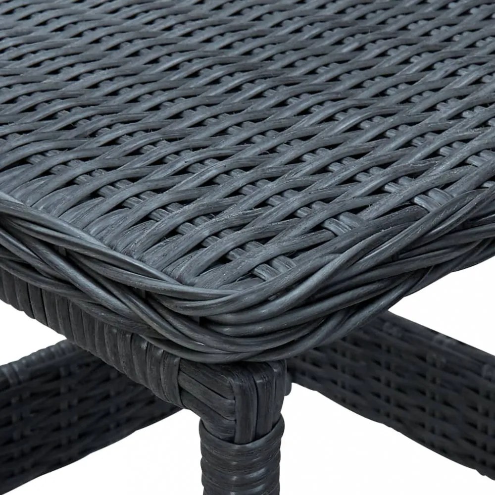 sötétszürke polyrattan kerti asztal 45 x 45 x 46,5 cm