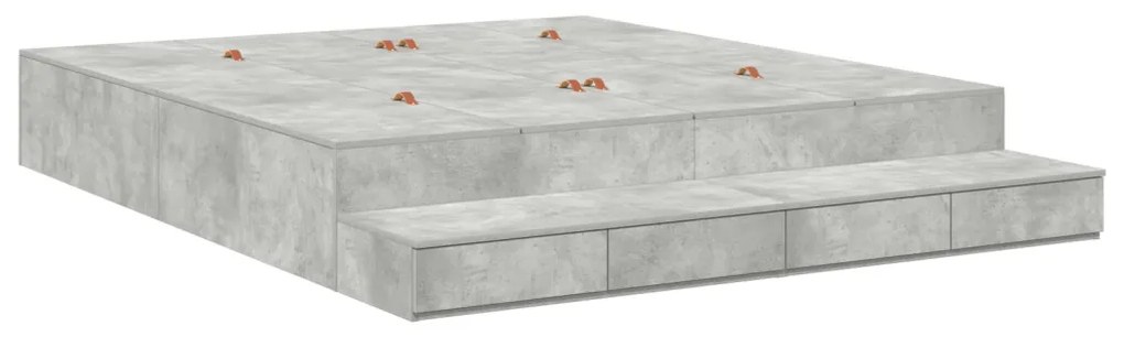 tárolóágykeret beton szürke 200x200 cm