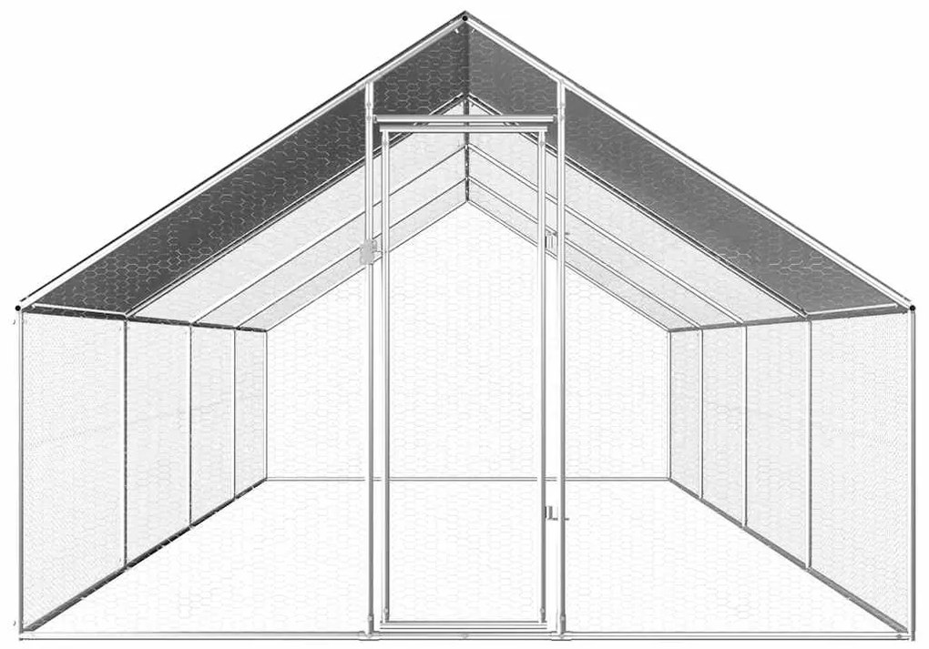 vidaXL kültéri horganyzott acél tyúkól 2,75 x 8 x 1,92 m