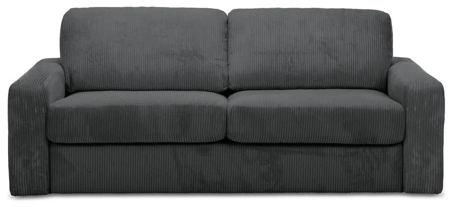 Sötétszürke kordbársony kinyitható kanapé 195 cm Nona – Makamii