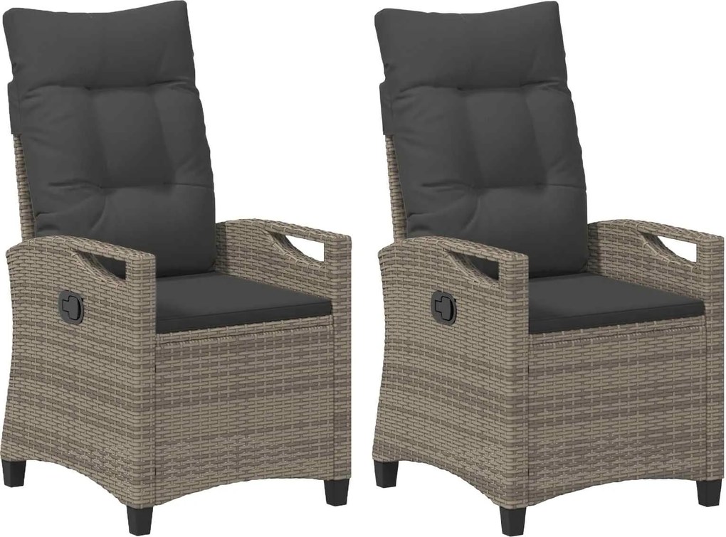 vidaXL Kerti Szék 2 pcs Szürke és sötétszürke 56 x 60 x 112 cm