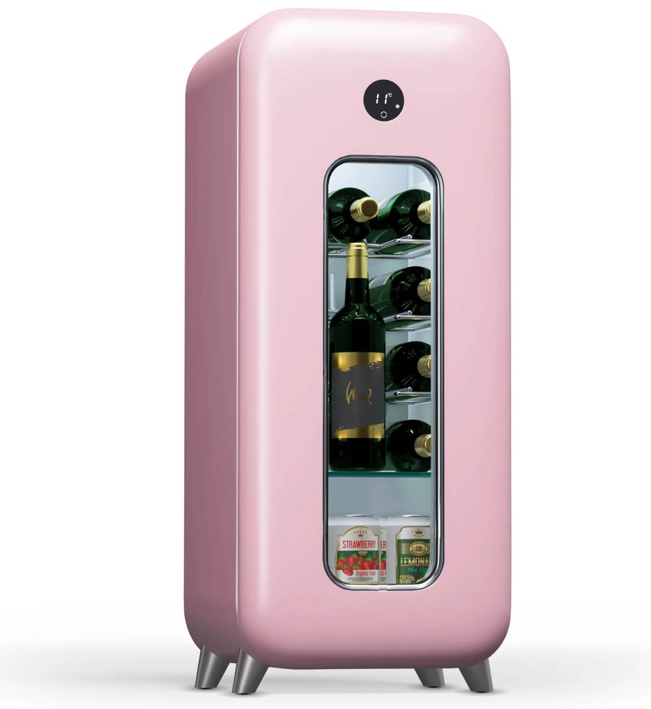 Klarstein Shirley 15 Uno, borhűtő, 15 palack, 5 - 20 °C, érintésvezérlés, retró