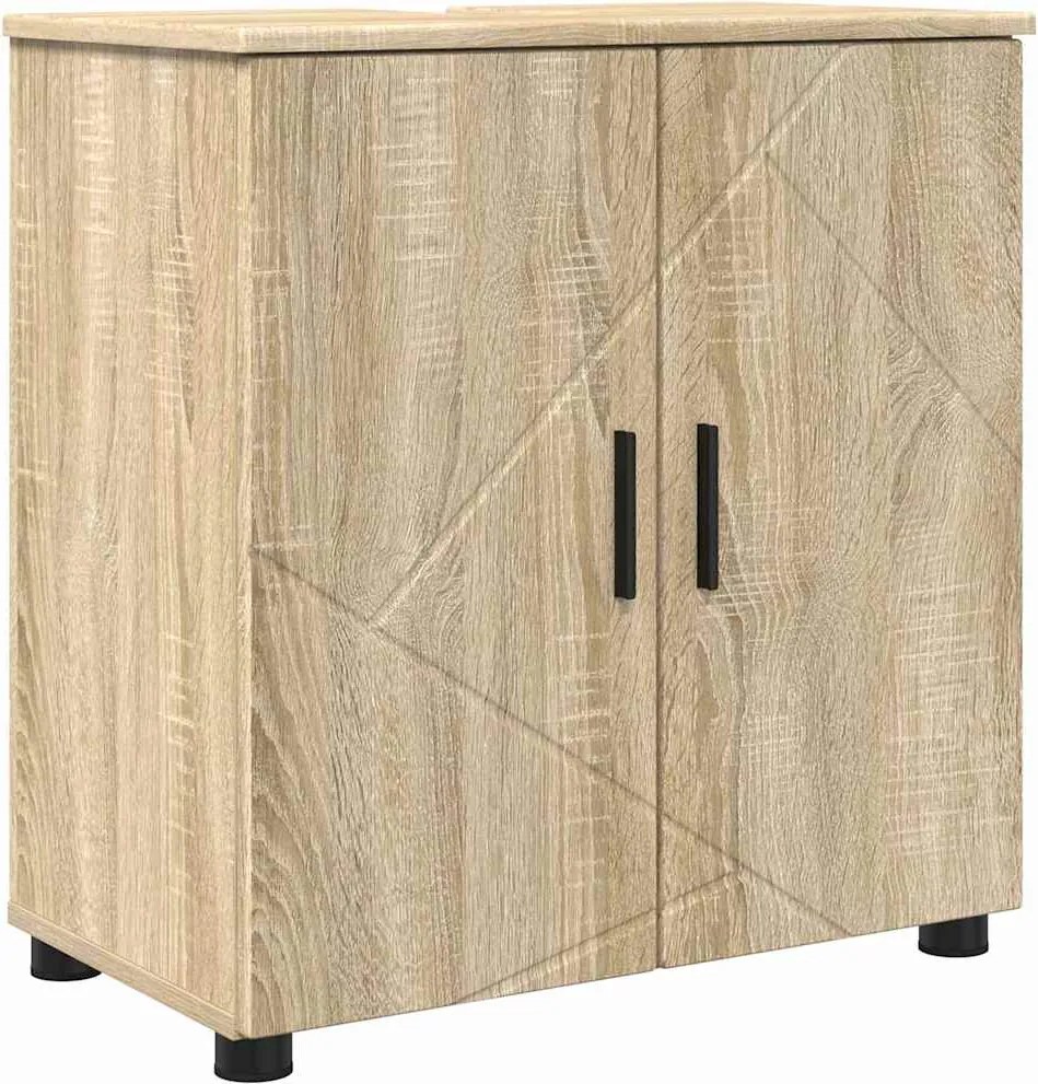 vidaXL Fürdőszoba Székény Sonoma tölgy 61 x 35 x 64 cm Faanyag & Fém