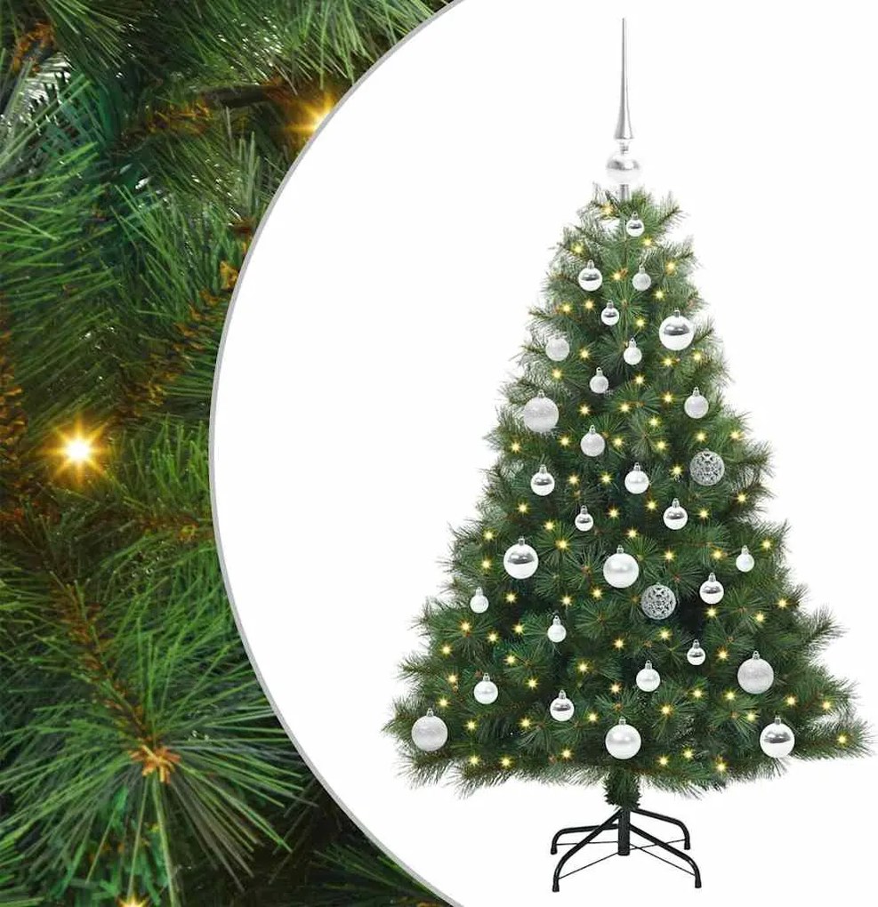vidaXL Mű karácsonyfa 150 LED-del állvánnyal Zöld 120 cm PE és PVC