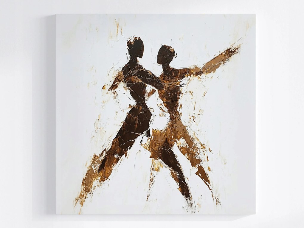 Poszter Absztrakt Tánc Pár Táncos Sziluett Mozgás 80x80