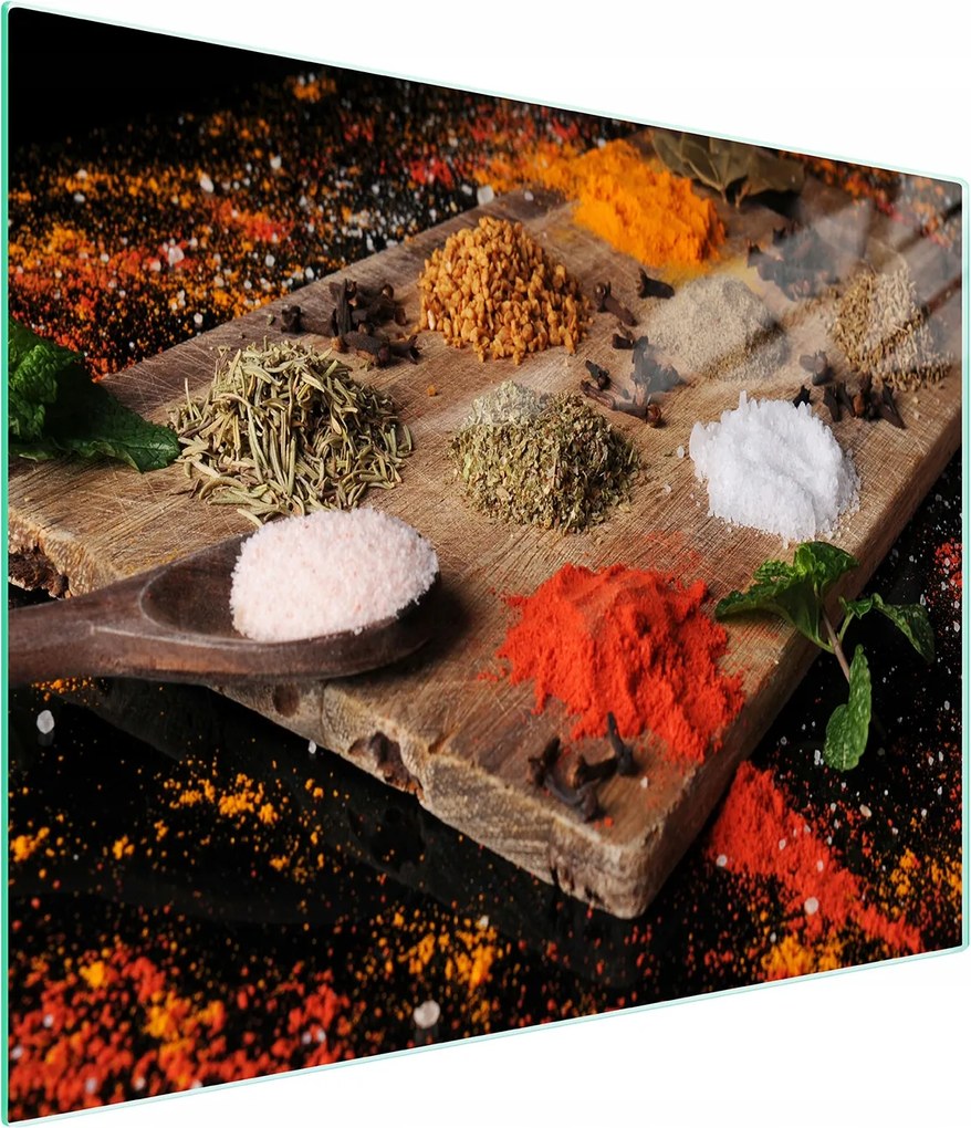 Üveg Vágódeszka 52x30 Fűszerek Edzett Üveg