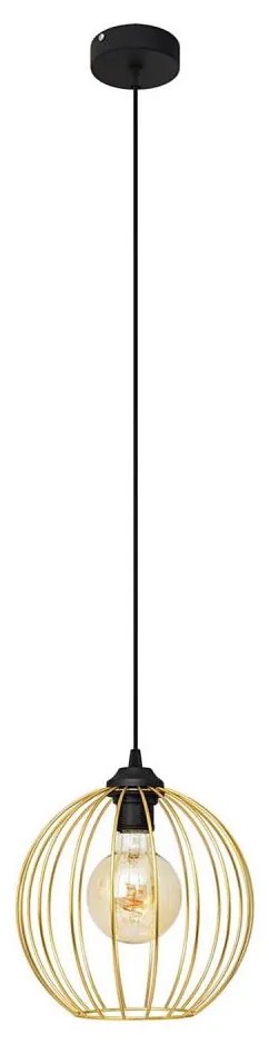 Csillár zsinóron MERCURE 1xE27/15W/230V arany/fekete