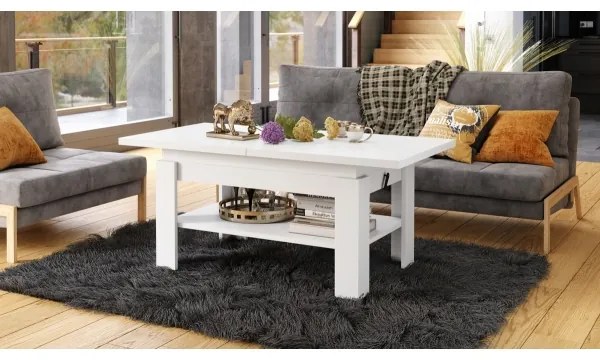 ROY fehér kihúzható konferencia- és étkezőasztal emelhető lappal