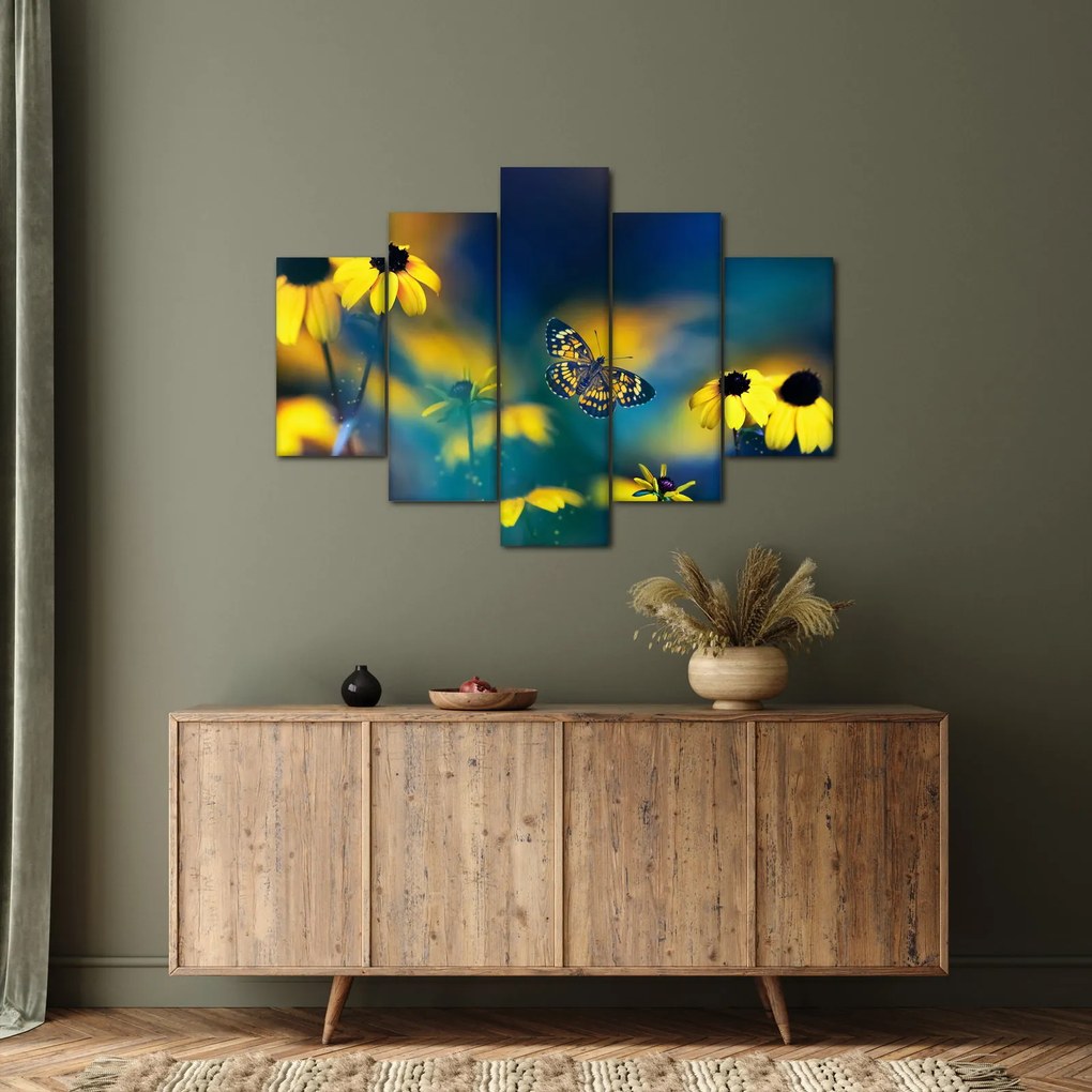 Kép - Sárga pillangó virággal (150x105 cm)