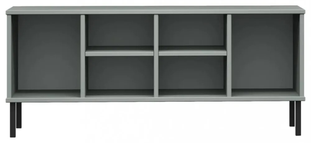 OSLO szürke tömör fa cipőszekrény fém lábakkal 106 x 35 x 45 cm