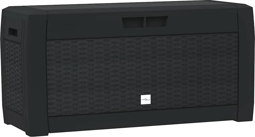 vidaXL antracitszürke polipropilén kerti tárolóláda 119 x 48 x 60 cm