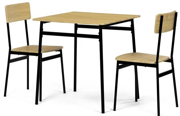 Jídelní set s 2 židlemi, 70x70x76cm, mdf, divoký dub, AUT-O2121 OAK