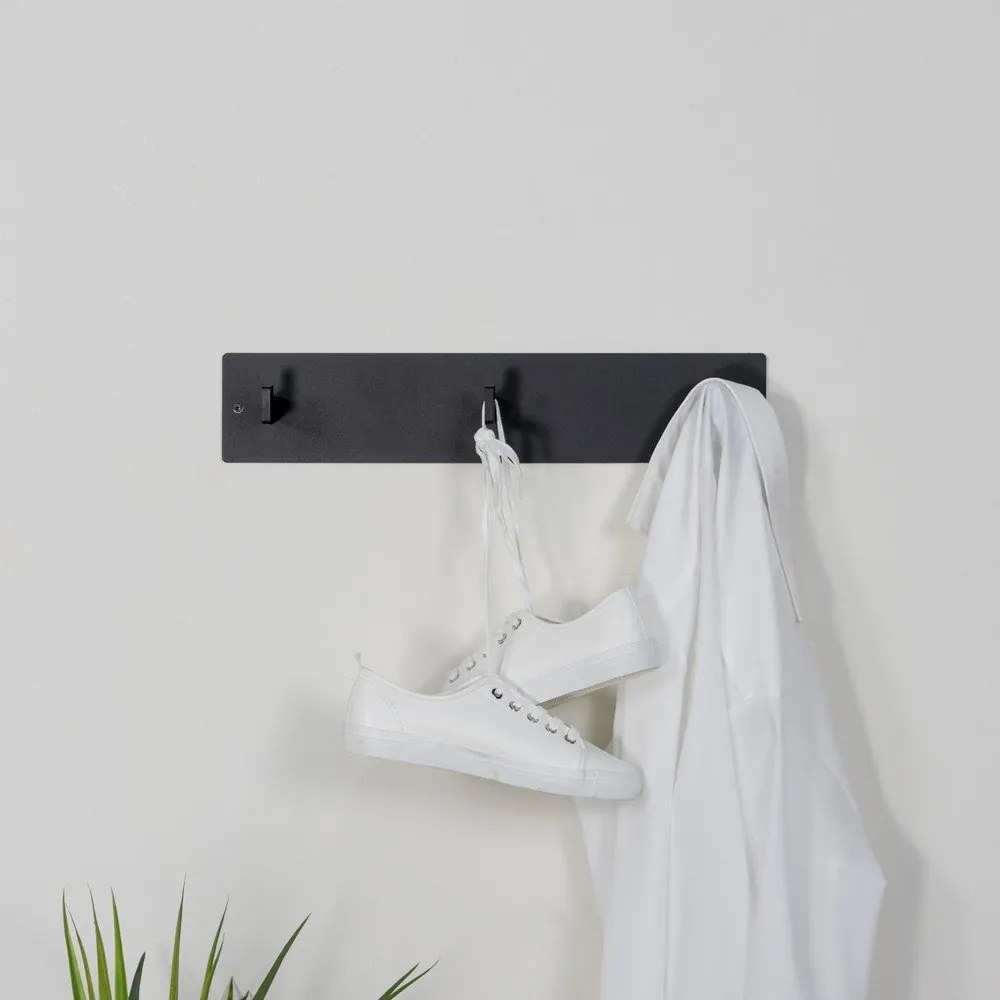 Fekete fém fali fogas Leatherman – Spinder Design