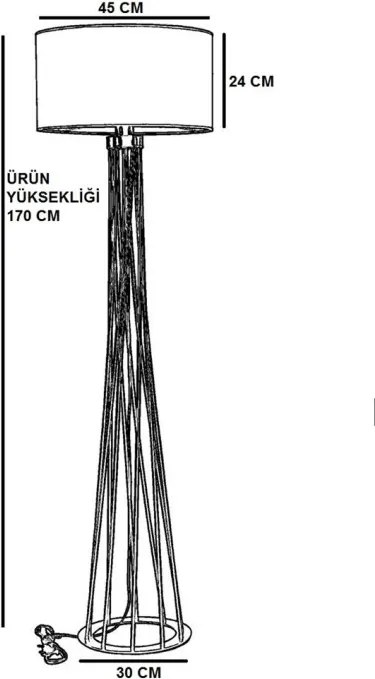 Fém állólámpa, Ø30 cm – TR846STL2972