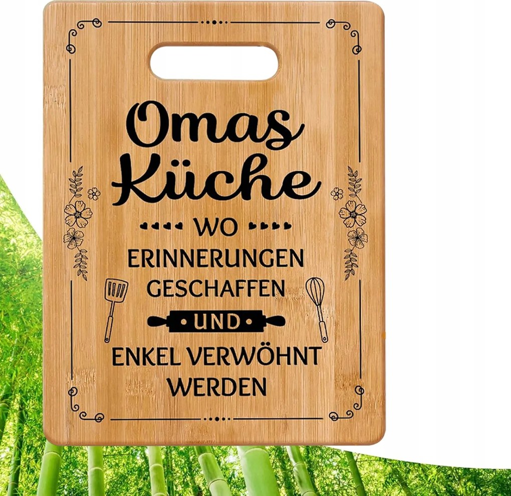 Vágódeszka tálaláshoz bambusz fából konyhai 28x22 cm