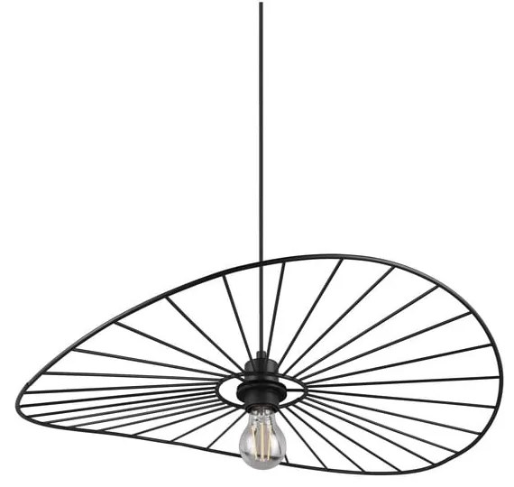 Matt fekete függőlámpa ø 60 cm Chapeau – Reality