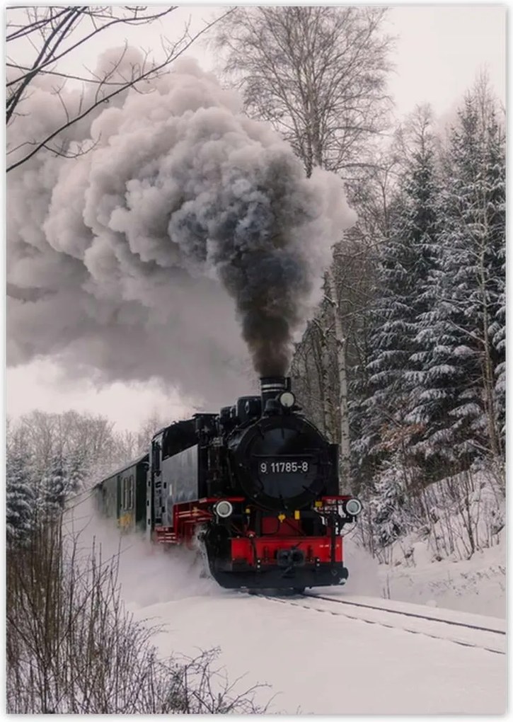 Poszterek A3 Pion Mozdony téli tájkép