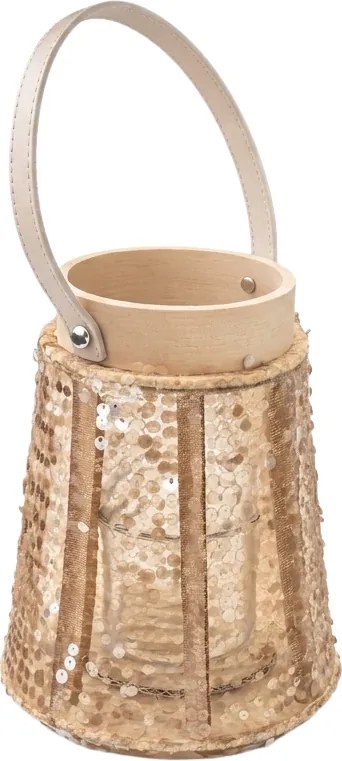 Lámpás flitteres CONE GLAM 22 cm, természetes