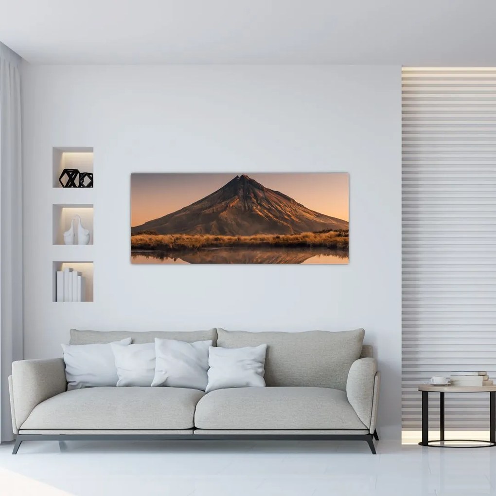 A Mount Taranaki visszaverődése, Új-Zéland (120x50 cm)