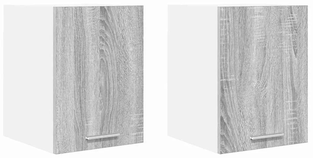 Függő szekrény polcokkal Riga 2 pcs Szürke Sonoma és fehér