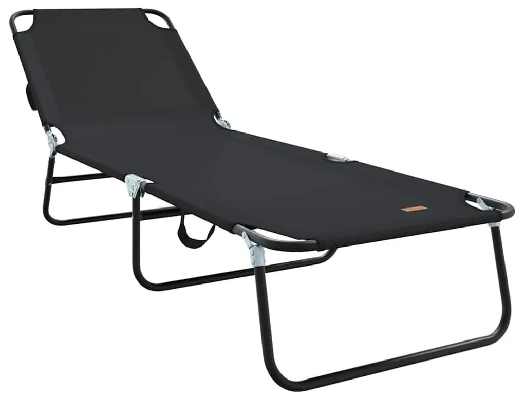 vidaXL Összecsukható nyugágy Fekete 188 x 57 x 86,5 cm Poliészter
