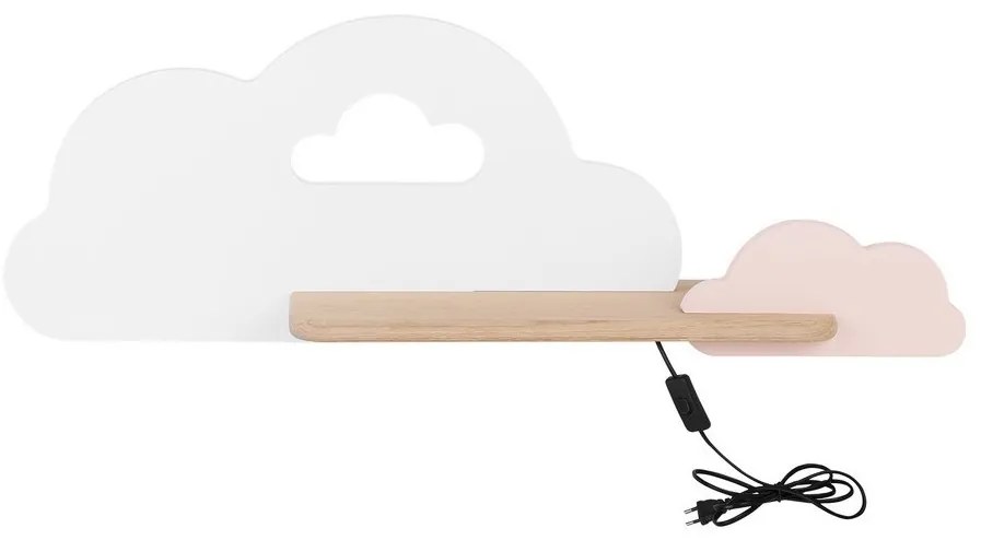 LED gyerekszoba fali lámpa polccal CLOUD LED/5W/230V fehér/rózsaszín