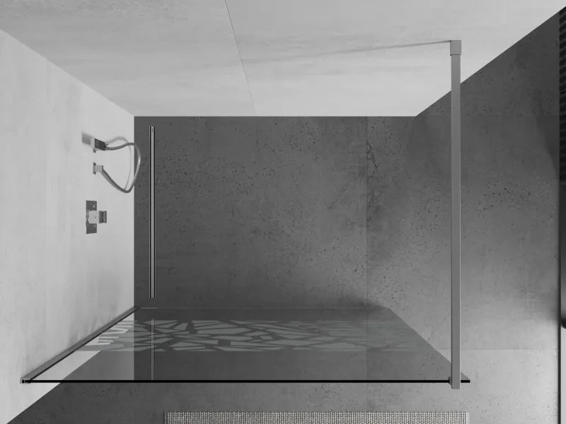Mexen Kioto zuhanyparaván 110x200 cm 8 mm, króm, fehér kivitel, 800-110-101-01-85