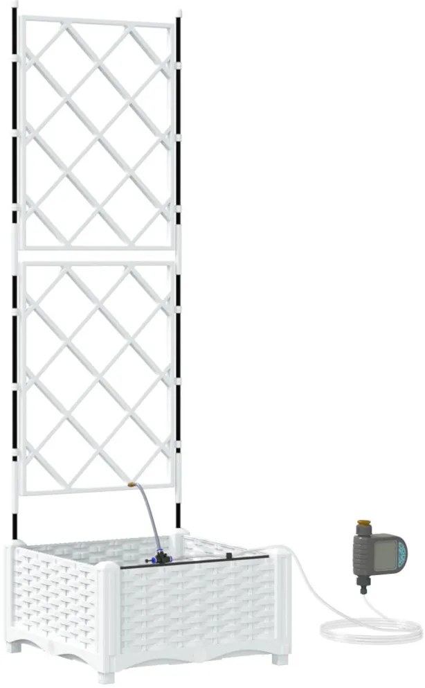 Kerti ültetők Fehér 40 x 40 x 126 cm Acél