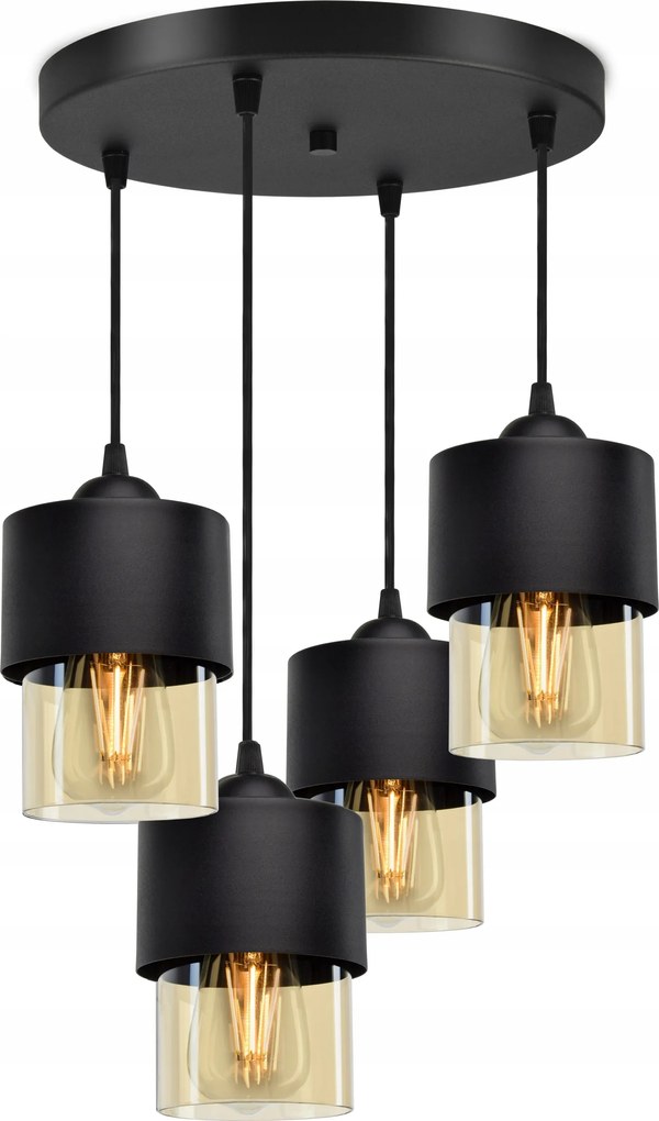 Függő lámpa Csillár lámpabúra Fém Üveg Méz Led