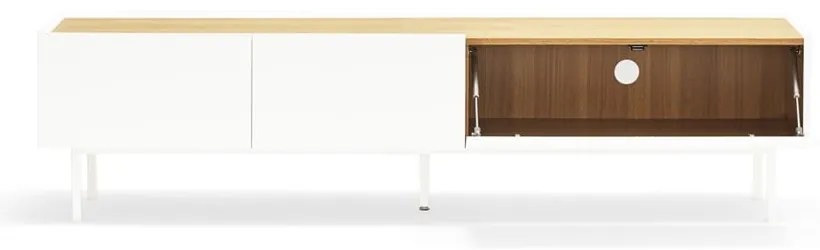 Fehér-natúr színű TV-állvány tölgyfa dekorral 180x45 cm Arista – Teulat