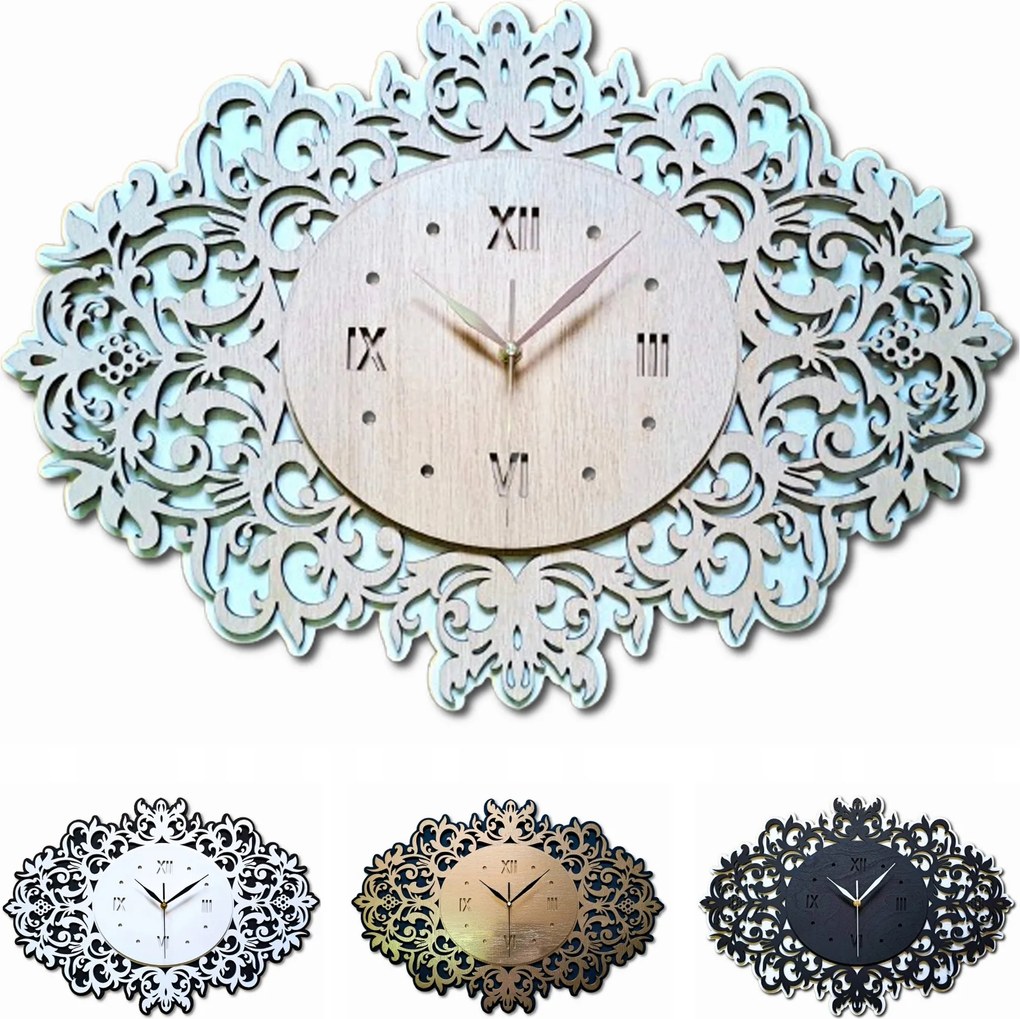 Áttört Falióra,vintage,handmade,fa,gyönyörű Nappali Dekoráció