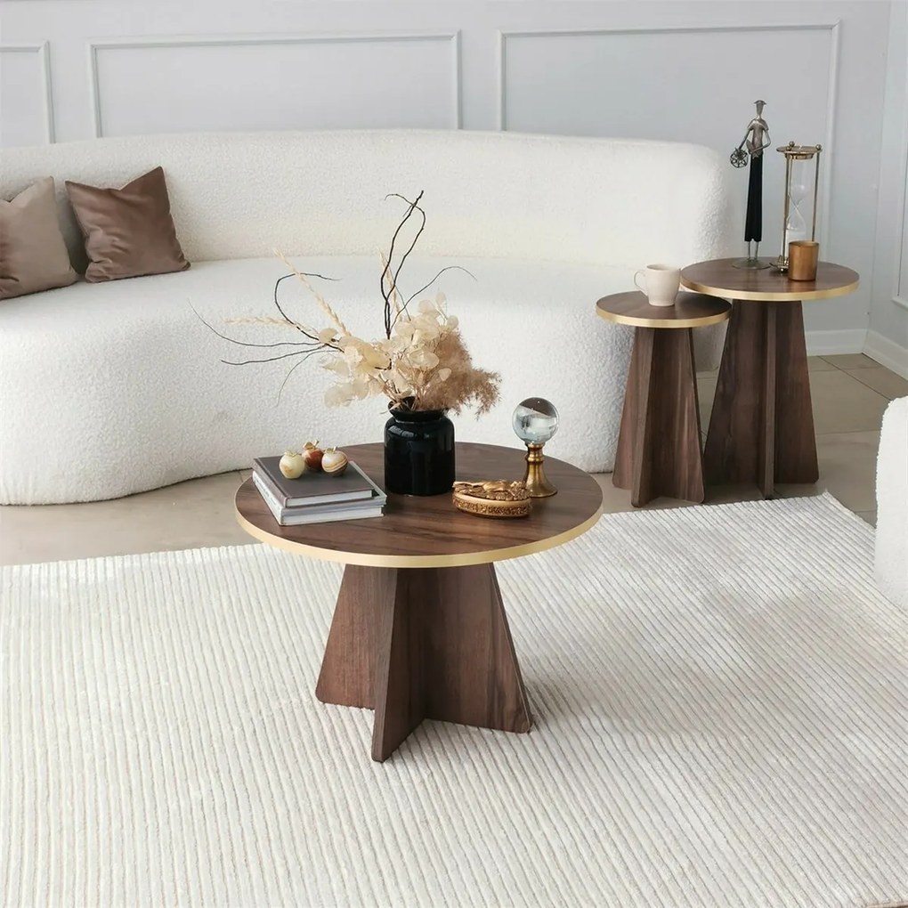 Mushroom Gold and Walnut konferenciaasztal