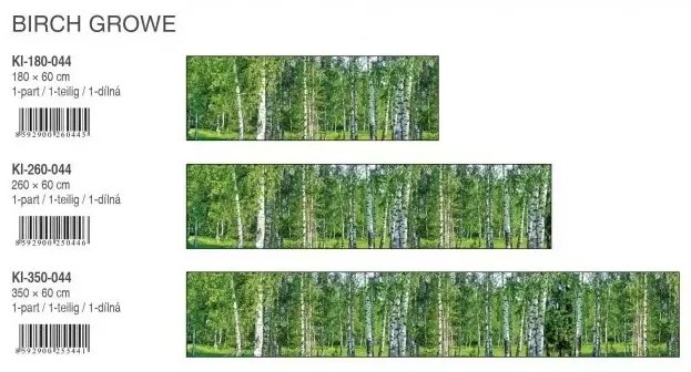 BIRCH GROW öntapadós konyhai poszter, 180x60 cm