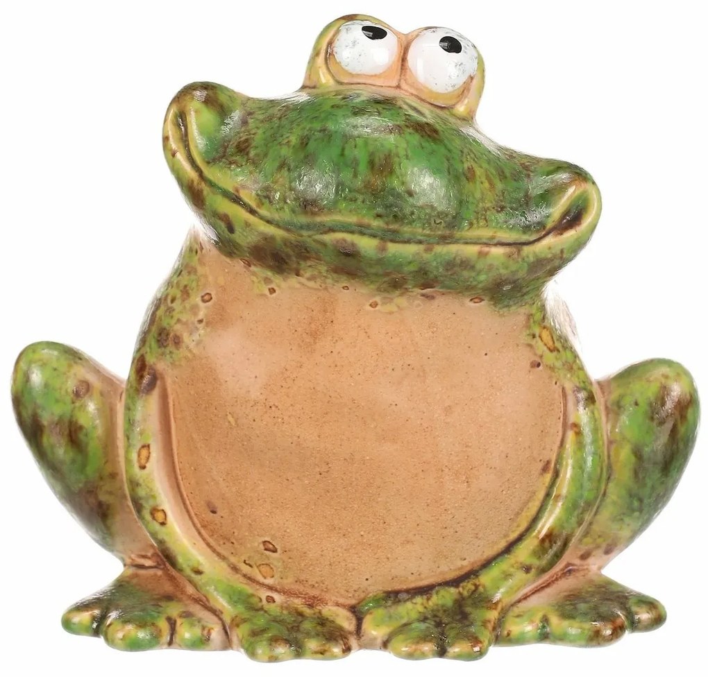 Kerámia kerti dekoráció Béka, 13 x 10 x 12 cm, 10 cm