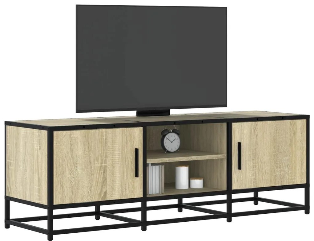 sonoma tölgy színű szerelt fa és fém TV-szekrény 120x35x41 cm