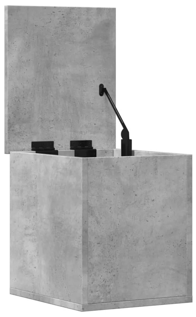 betonszürke szerelt fa tárolóláda 30 x 35 x 35 cm