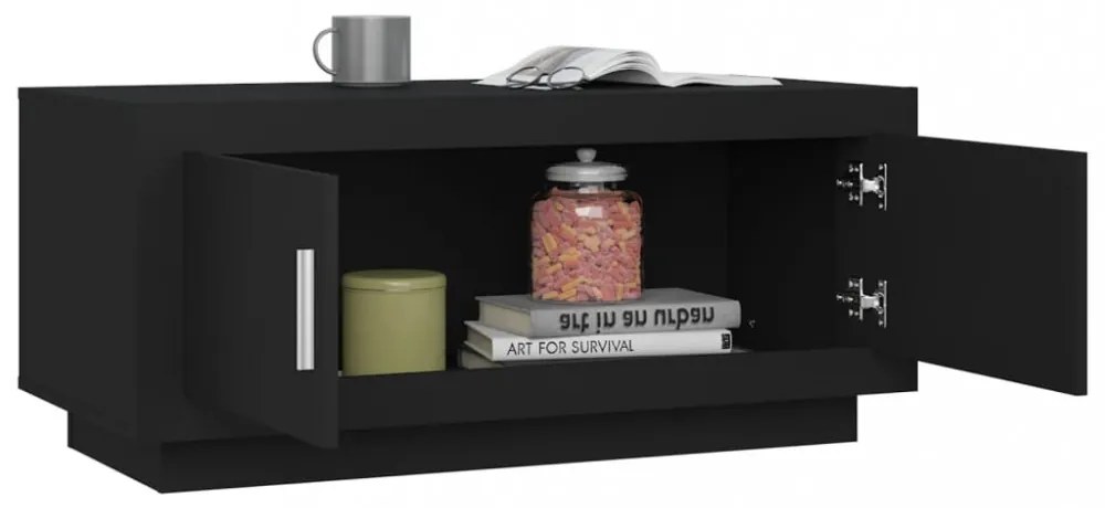 fekete szerelt fa dohányzóasztal 102 x 55 x 45 cm