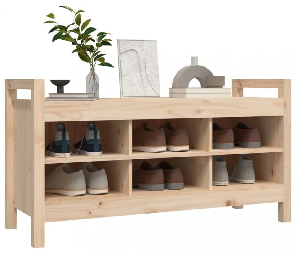 tömör fenyőfa előszoba pad 110 x 40 x 60 cm