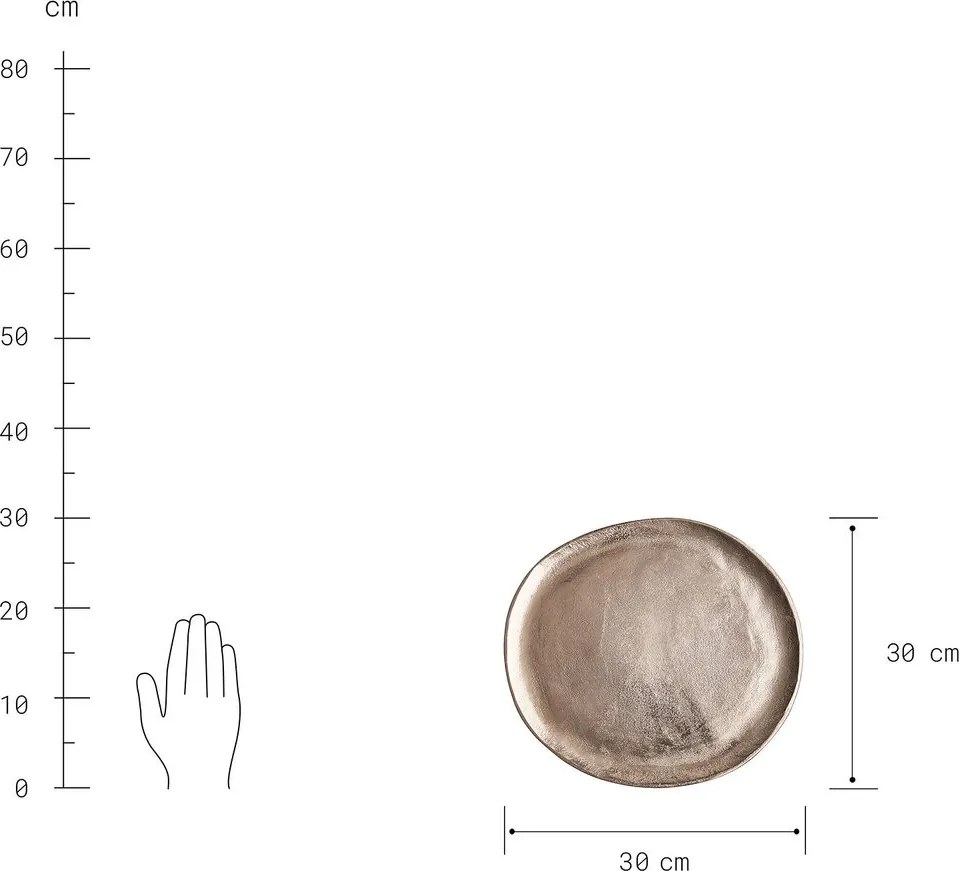 BANQUET dekor tálca, arany Ø30cm
