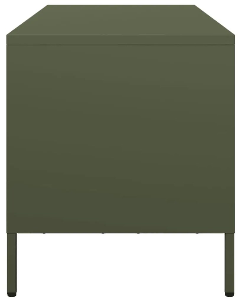 olívazöld hidegen hengerelt acél TV-szekrény 101,5x39x43,5 cm